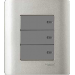 Schneider Electric 施耐德電氣 E8433/2 SA ZENcelo 16AX 三位雙控平觸開關掣 (銀灰)